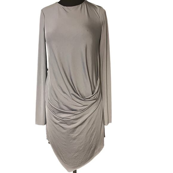 Urban Outfitters Silence + Noise Silver Xander Slinky Drapey Asymetric Dress XS - Picture 1 of 7